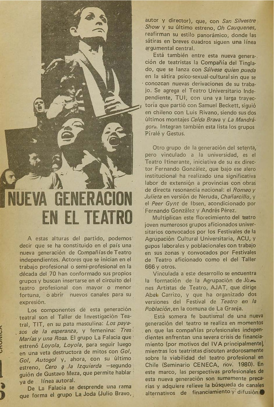 Nueva generación en el teatro