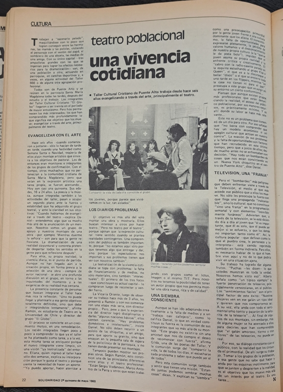 Reportaje Teatro Poblacional una vivencia cotidiana