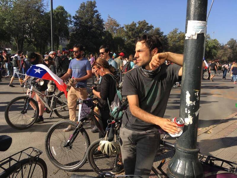 Manifestantes ciclistas