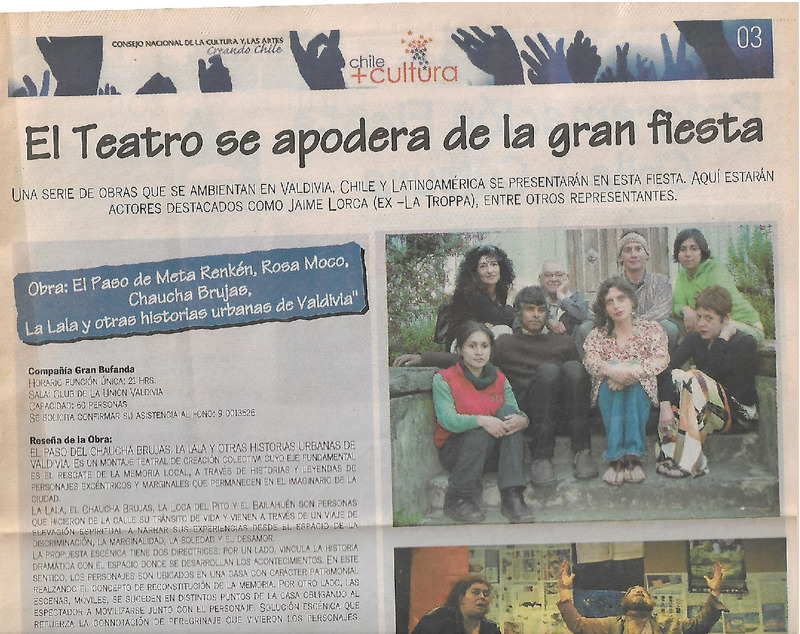 Nota sobre El paso del Chaucha brujas, la Lala y otras historias urbanas de Valdivia