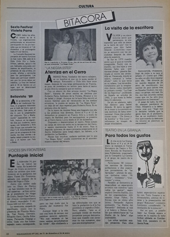 Nota de prensa sobre Encuentro de Teatro Poblacional en La Granja