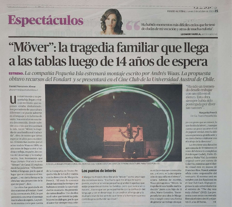 Artículo sobre obra teatral "Möver"