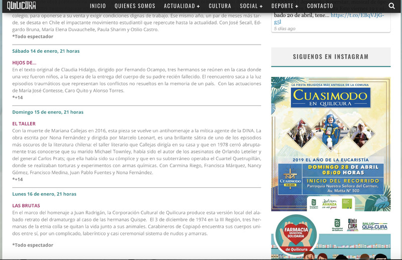 Cartelera del Teatro de Quilicura