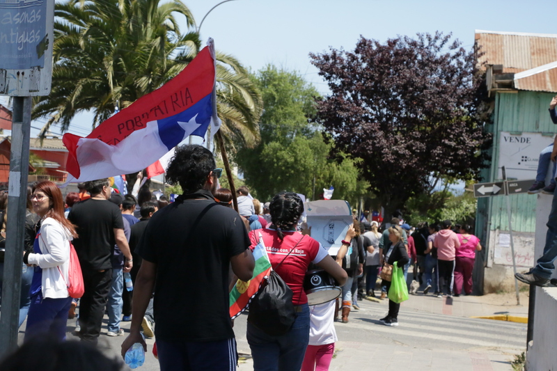 Marcha en Cartagena, bandera al revés