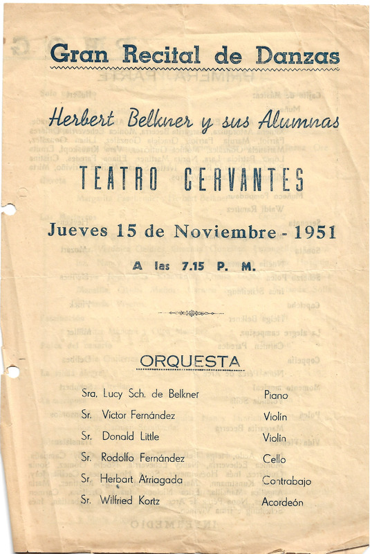 Programa Gran Recital de Danzas de 1951