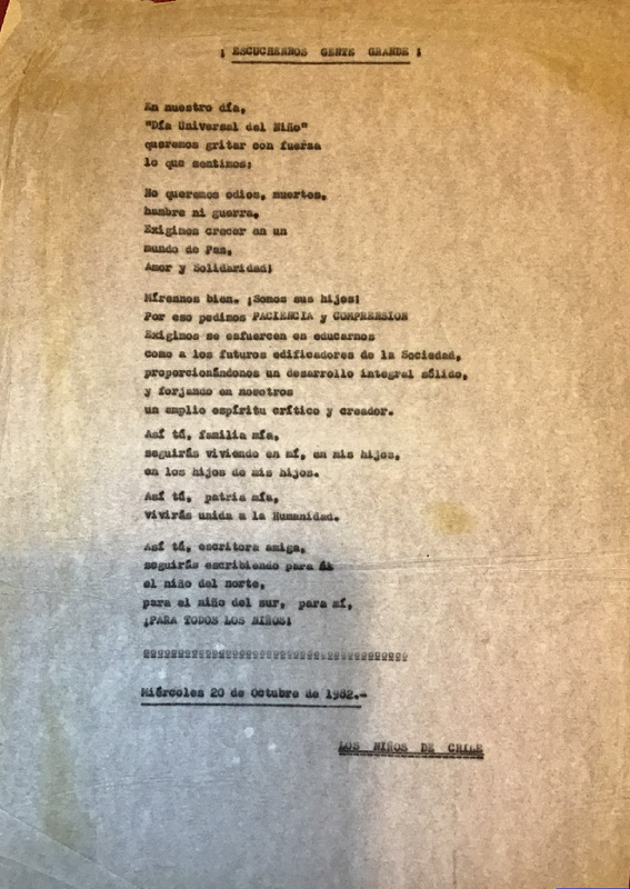 Texto "Escúchennos gente grande"