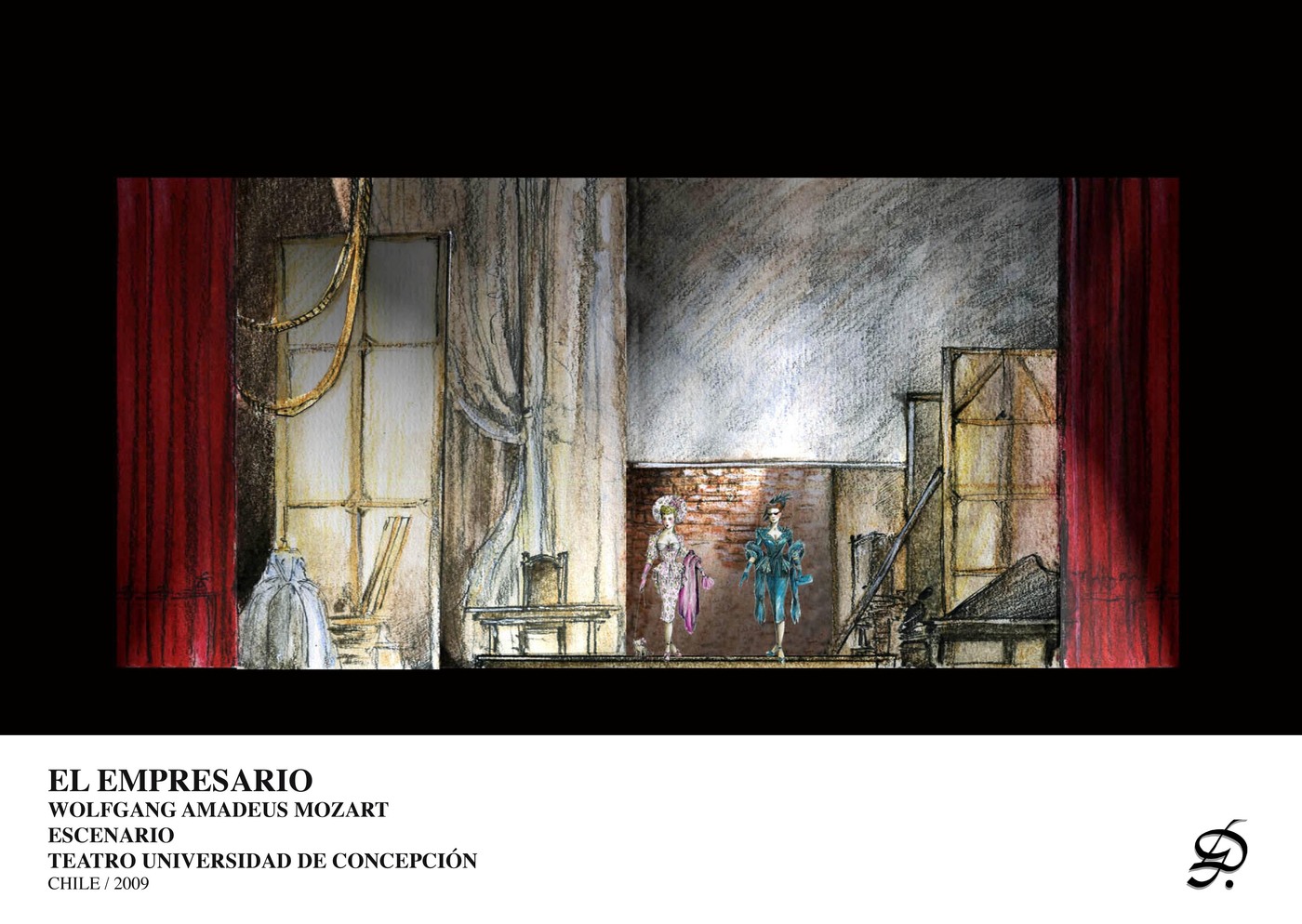 Boceto Escenográfico – El Empresario, Mozart