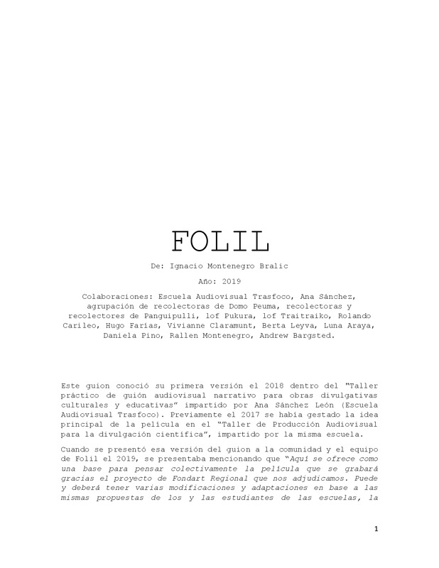 Guion final de Folil