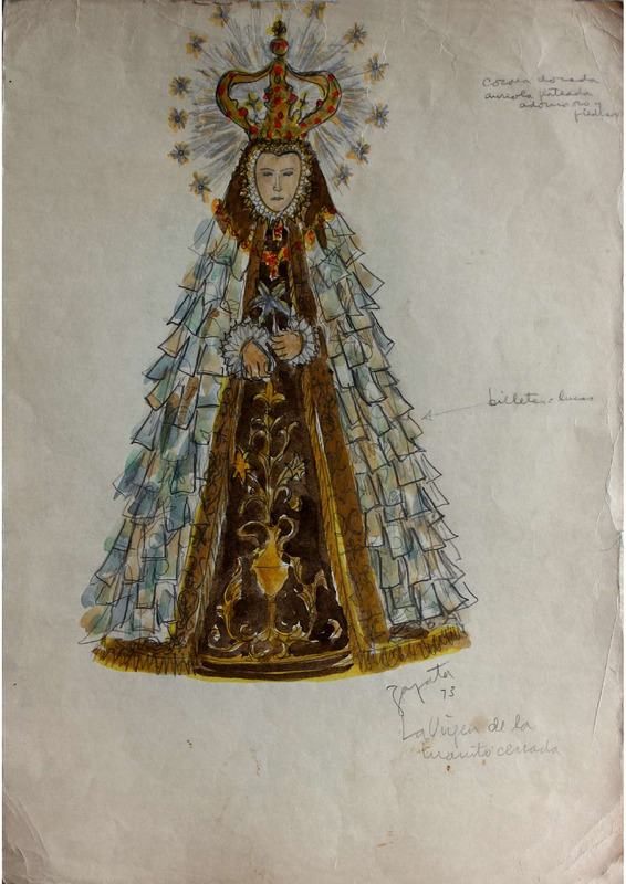 Bocetos personajes obra La virgen de la manito cerrada