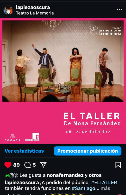 Afiche promocional Teatro La Memoria