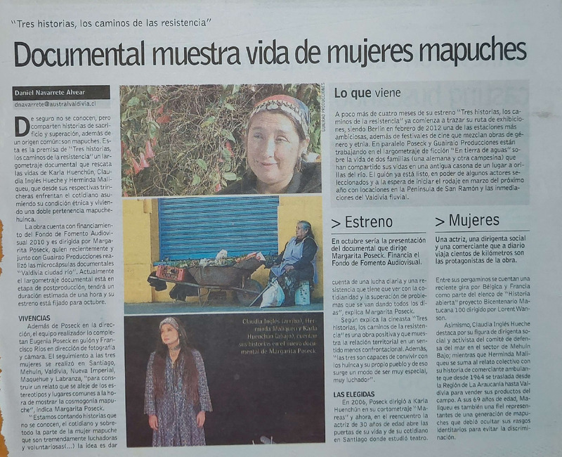 Artículo sobre postproducción documental "Tres historias, los caminos de la resistencia"