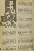Nueva generación en el teatro