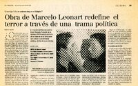 Recorte de Prensa "Obra de Marcelo Leonart redefine el terror a través de una trama política"