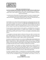Comunicado de prensa sobre la residencia creativa de Colectivo Zoológico