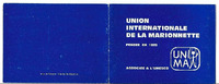 Carnet de socia de la Unión Internacional de la Marioneta 