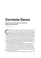 Texto "Corriente Danza, registro de un proyecto que acerca la danza en la educación"