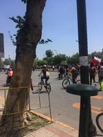 Manifestantes en Avenida Providencia