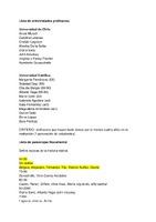 Lista de Entrevistados NIV